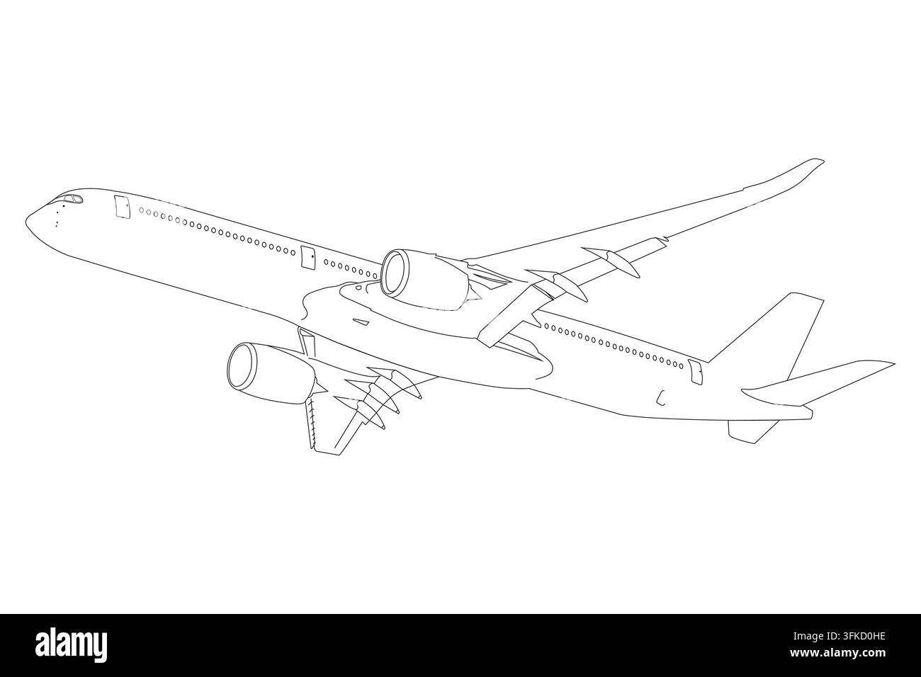 Contour d'avion de ligne Illustration de Vecteur