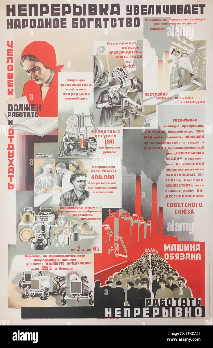 Affiche de propagande soviétique, URSS, communisme, communiste Banque D'Images