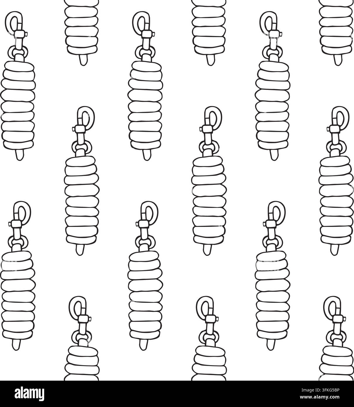 Motif vectoriel sans couture de corde de guidage dessinée à la main Illustration de Vecteur