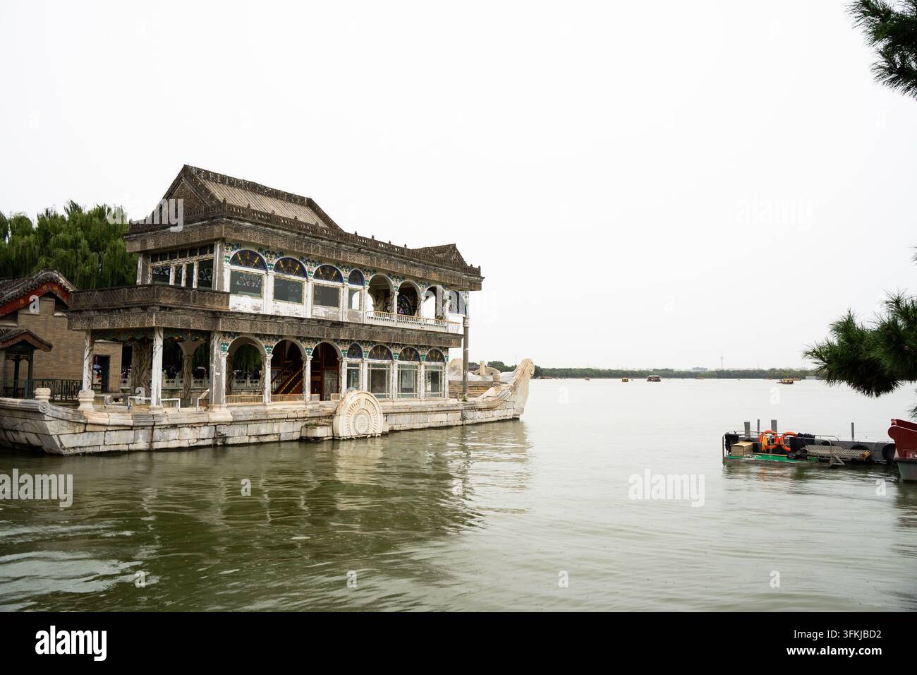 Bateau de marbre au lac Kunming, Palais d'été, Pékin Banque D'Images