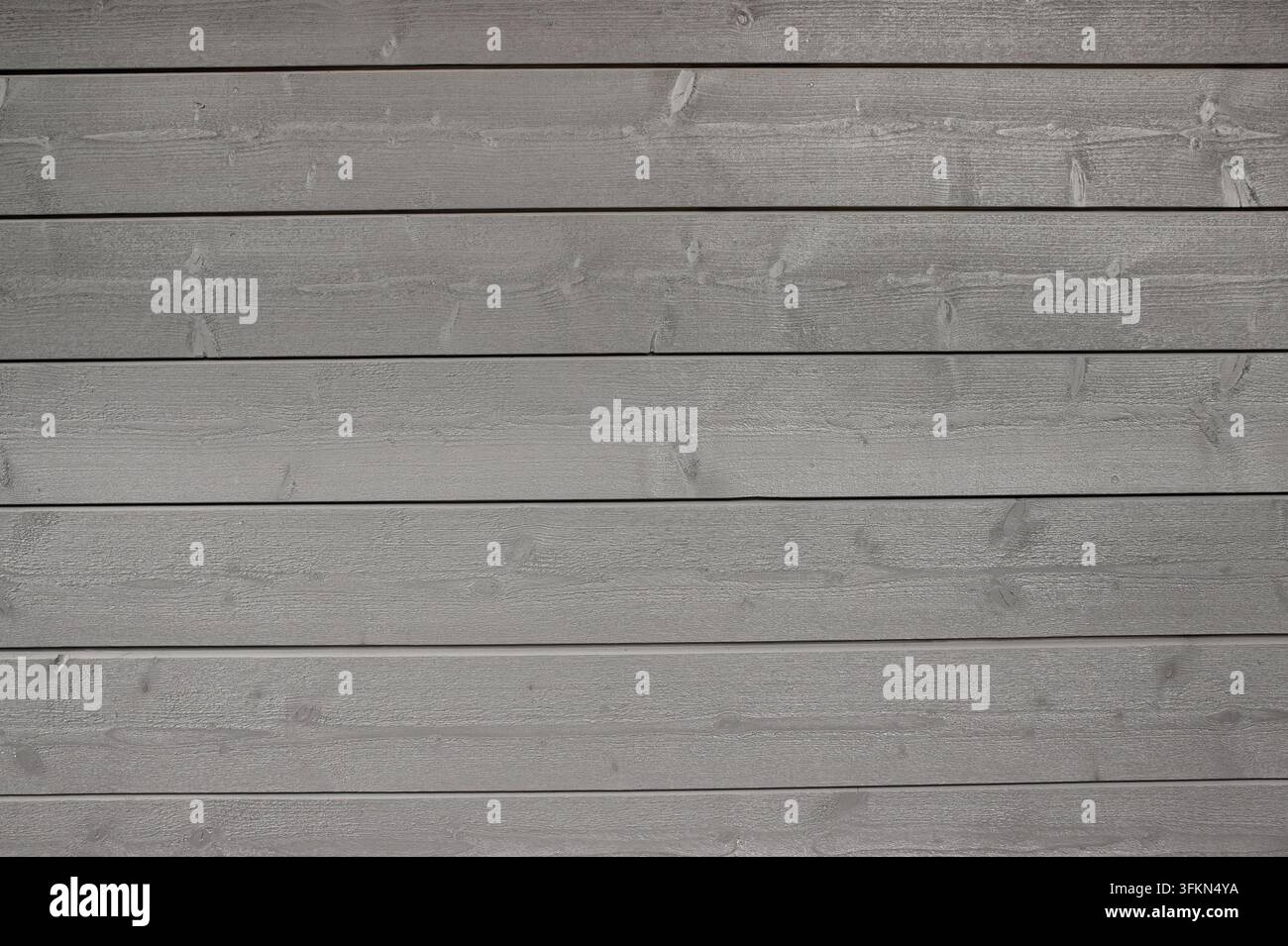 Vue rapprochée d'un revêtement horizontal en bois gris moderne sur un bâtiment. Fond minimal et épuré. Banque D'Images