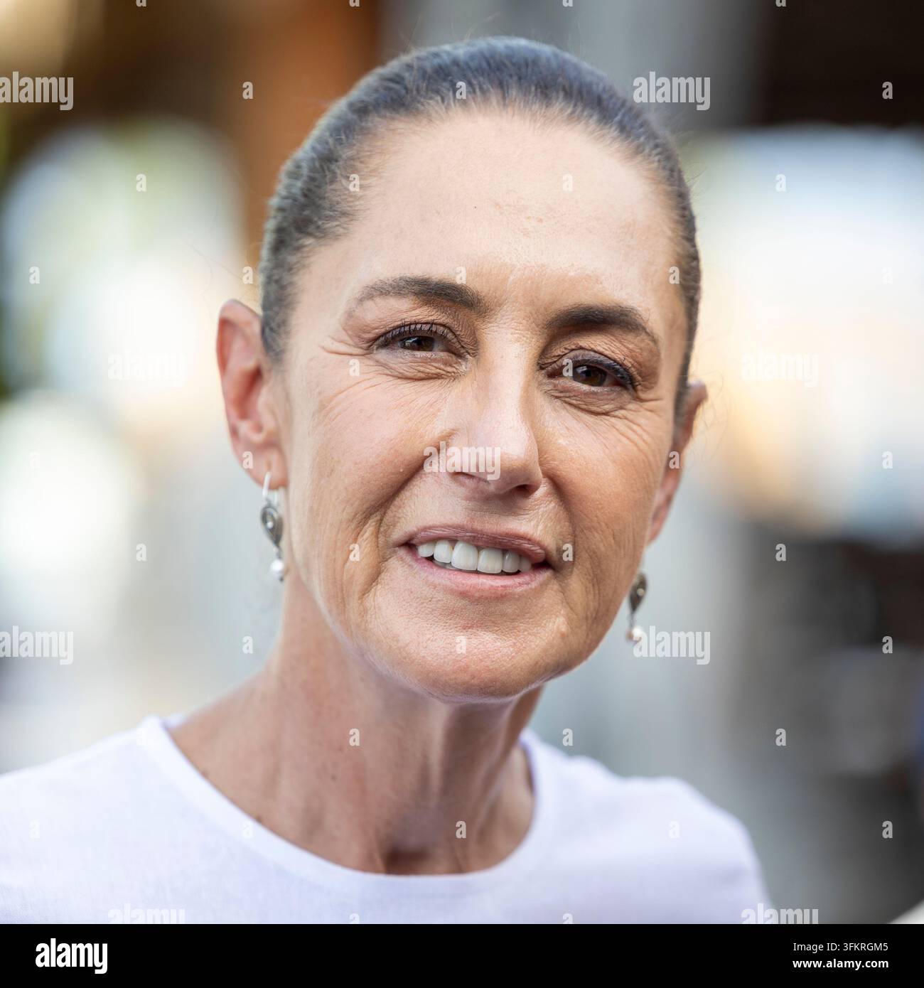 Puerto Morelos, Quintana Roo, Mexique. 17 juillet 2026. Portrait de Claudia Sheinbaum Pardo, présidente mexicaine. Banque D'Images