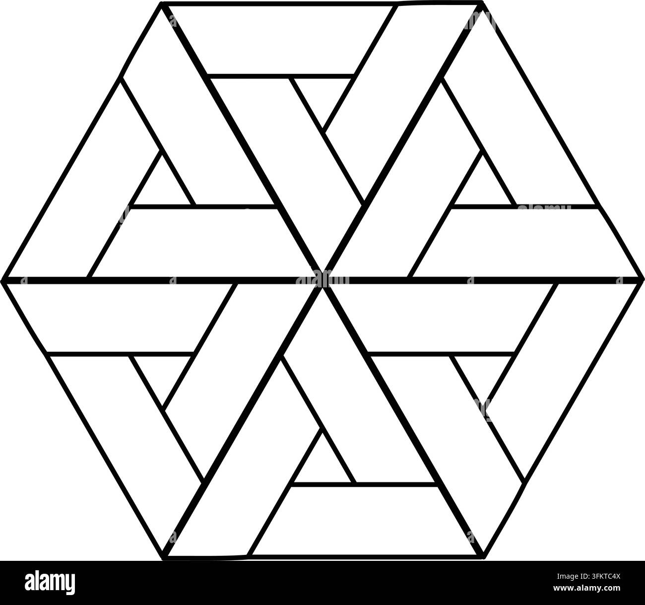 Illusion géométrique abstraite avec triangles symétriques pour un logo icône. Illustration vectorielle. Illustration de Vecteur