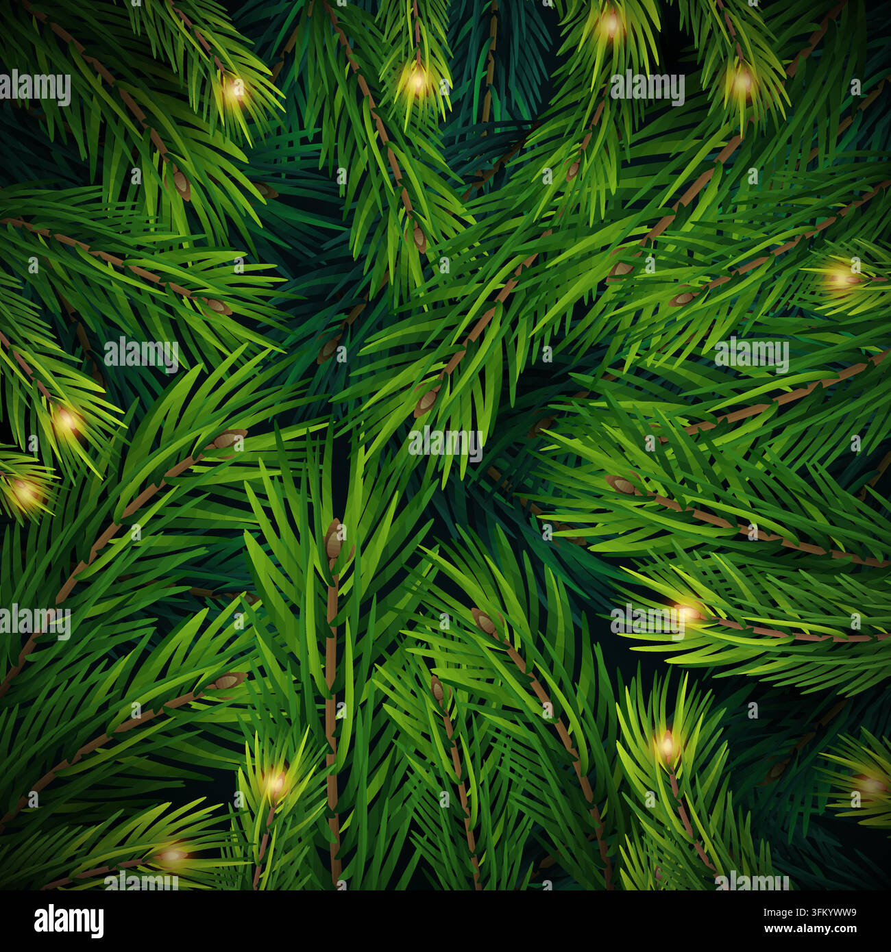 Branches de sapin de Noël. Année 2021. Illustration de fond de branches de sapin de Noël. Illustration de Vecteur