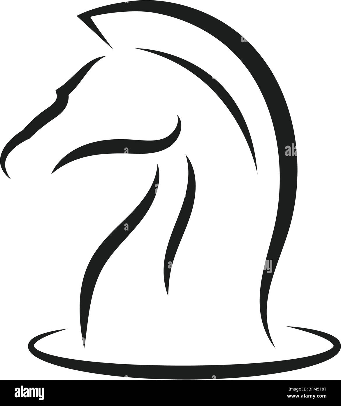 Concept de modèle de conception vectorielle d'icône logo d'échecs à cheval Illustration de Vecteur