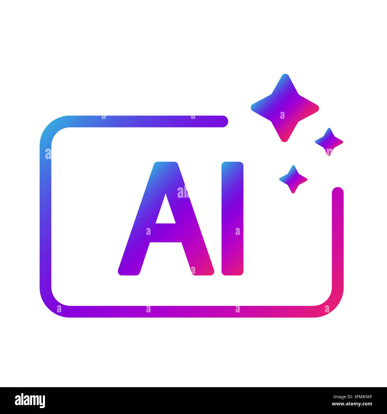 Icône d'application d'intelligence artificielle AI avec dégradé de couleurs vectorielles Illustration de Vecteur