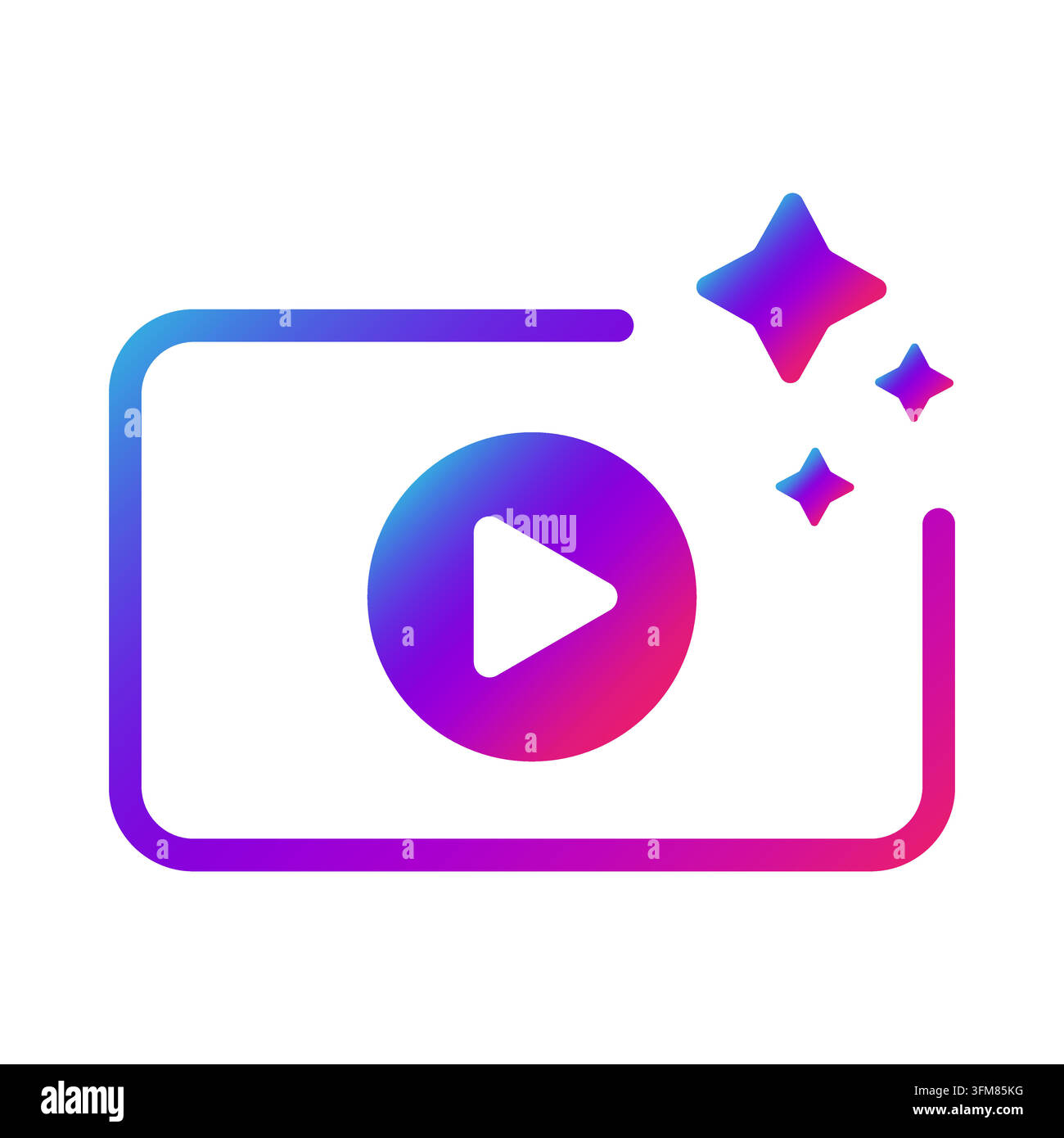 Icône d'application de lecteur vidéo avec dégradé vectoriel coloré Illustration de Vecteur