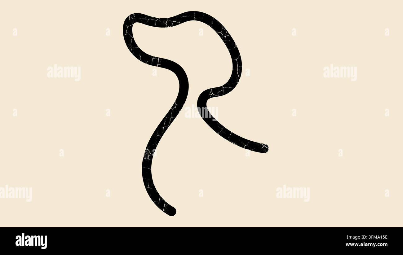 dessin simple en une ligne d'un teckel, silhouette vectorielle noire isolée Illustration de Vecteur