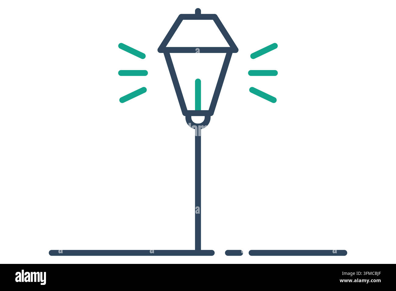 Icône de lampadaire. Style d'icône de ligne. Icône liée au parc. Illustration vectorielle d'éléments d'équipements publics Illustration de Vecteur