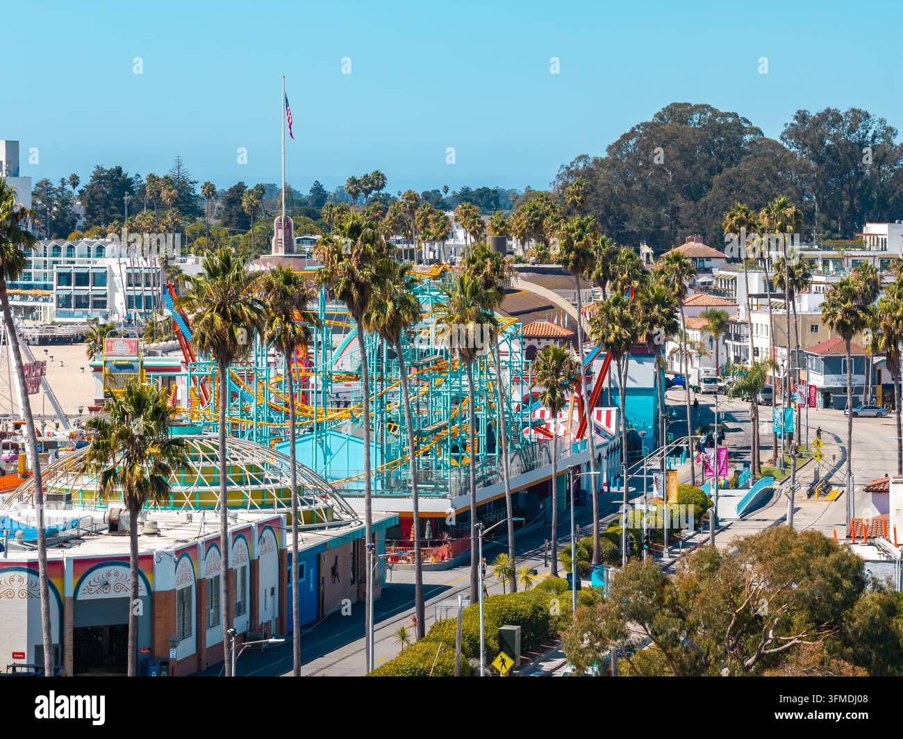 Vue aérienne du Santa Cruz Beach Boardwalk en Californie Banque D'Images