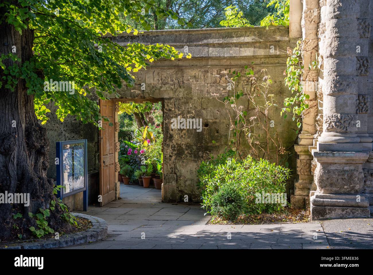Entrée du jardin botanique de l'Université d'Oxford, Oxford, Royaume-Uni Banque D'Images