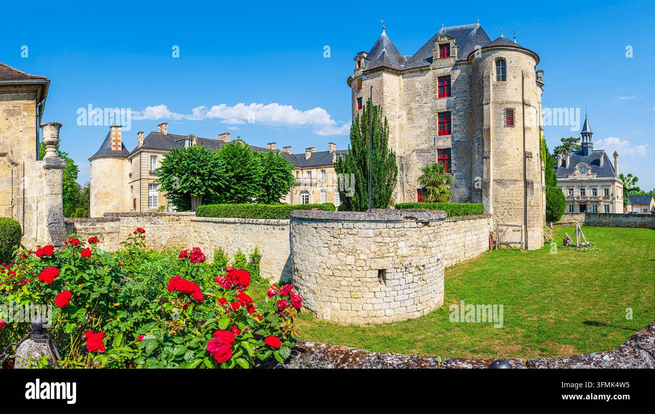 France, Aisne, Vic-sur-Aisne, domaine du château, donjon médiéval et château des XVIIe et XVIIIe siècles Banque D'Images