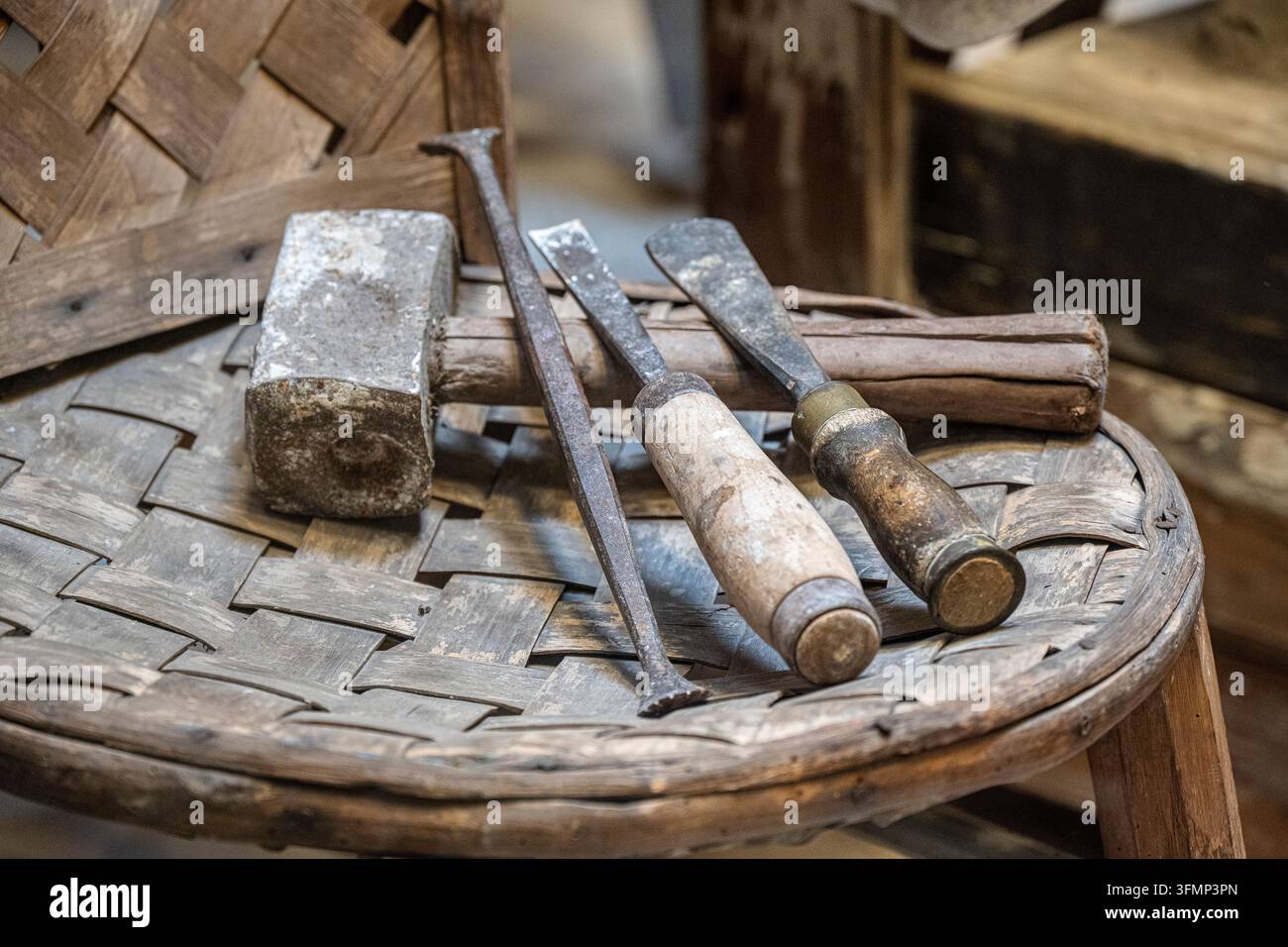 France. Paris. 7e arrondissement. Saint-Germain-des-Prés. Musée Maillol. L'atelier d'Aristide Maillol, les outils du sculpteur Banque D'Images