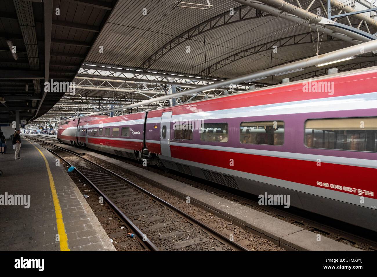 Train Eurostar à la gare de Bruxelles-Midi Banque D'Images