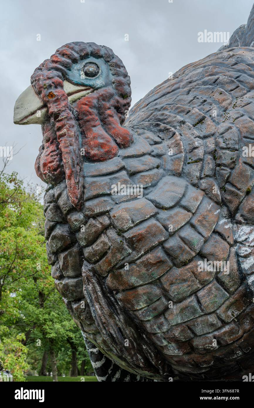 Le plus grand dinde du monde, une statue de 22 pieds de haut à Frazee, Minnesota. Banque D'Images