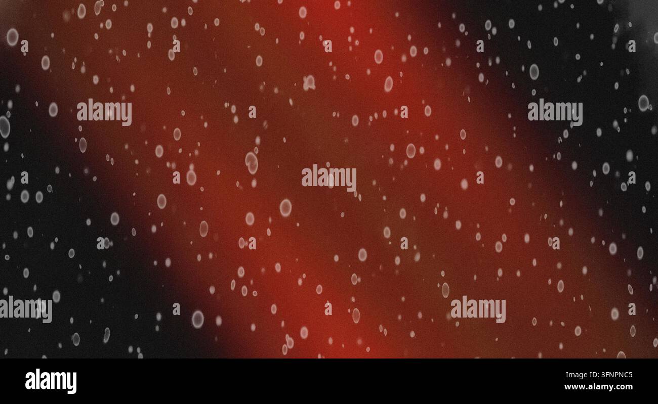 Arrière-plan dramatique sombre et rouge dégradé avec des motifs ondulés et des bulles flottantes, créant un effet visuel intense et vibrant. Banque D'Images