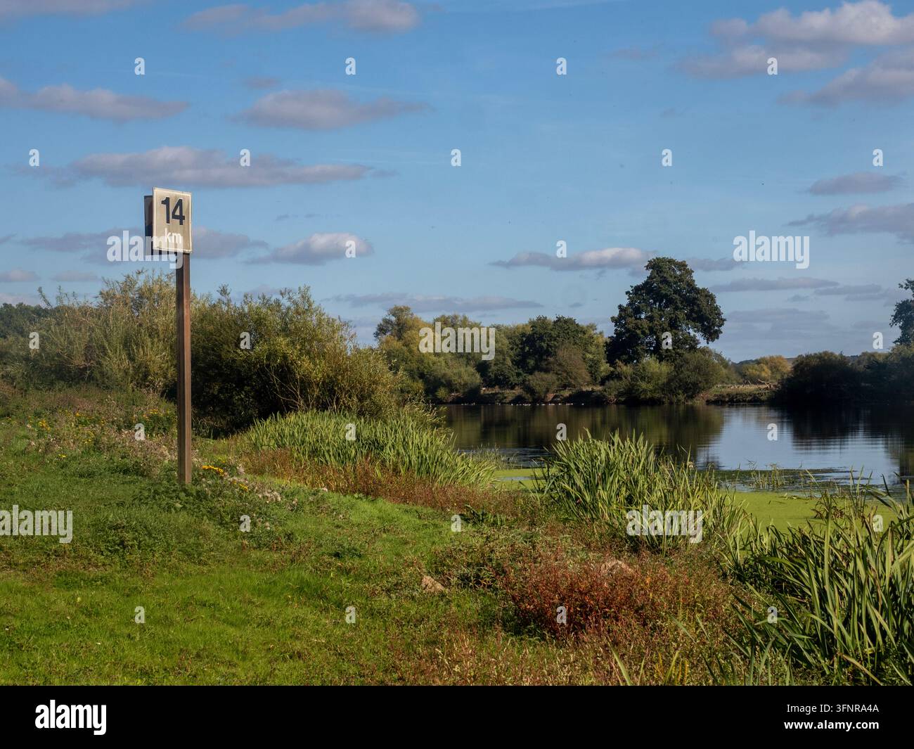 Point de contrôle 14 le long du sentier de randonnée près de la rivière Trent Banque D'Images