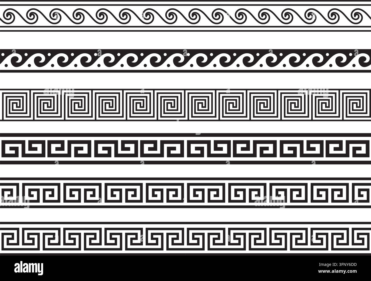Ornement classique grec sans couture en vecteur. Motif pour une bordure et un cadre. Grèce antique et Empire romain Illustration de Vecteur