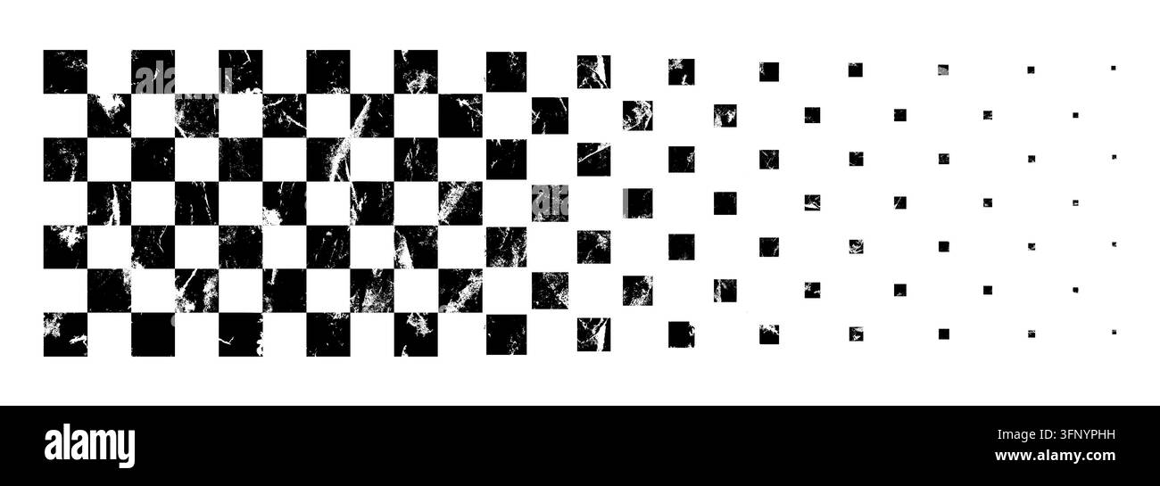 Motif de drapeau de course avec des rayures à damier audacieuses, texture de bruit grunge, illustration vectorielle de fond. Illustration de Vecteur