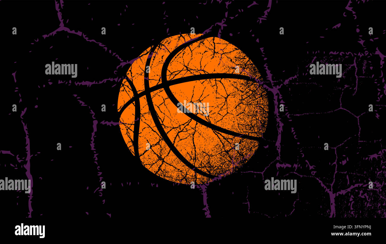 Ballon de basket, illustration vectorielle colorée Illustration de Vecteur