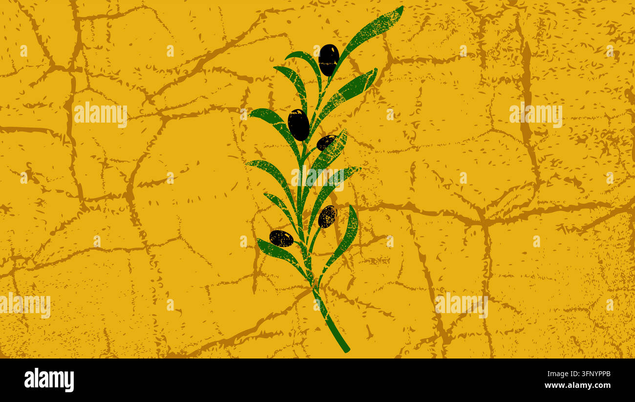 branche d'olivier, illustration vectorielle en couleur Illustration de Vecteur