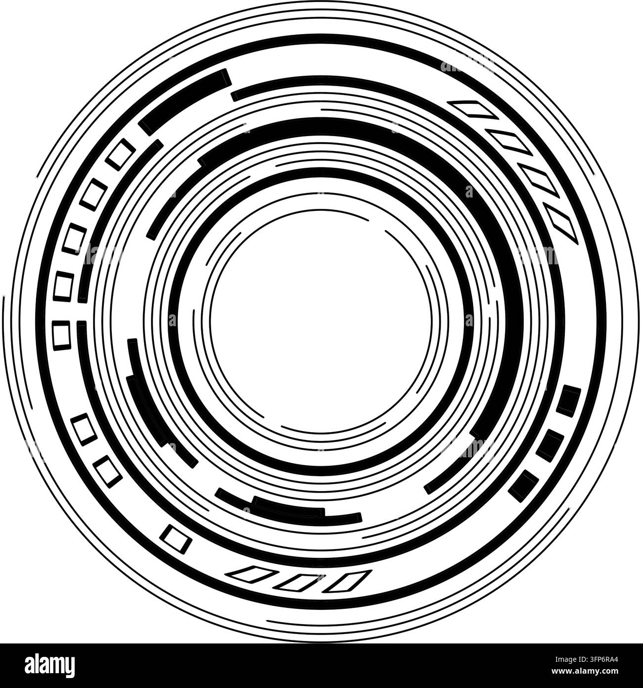 Anneau tech noir comme design graphique Banque D'Images