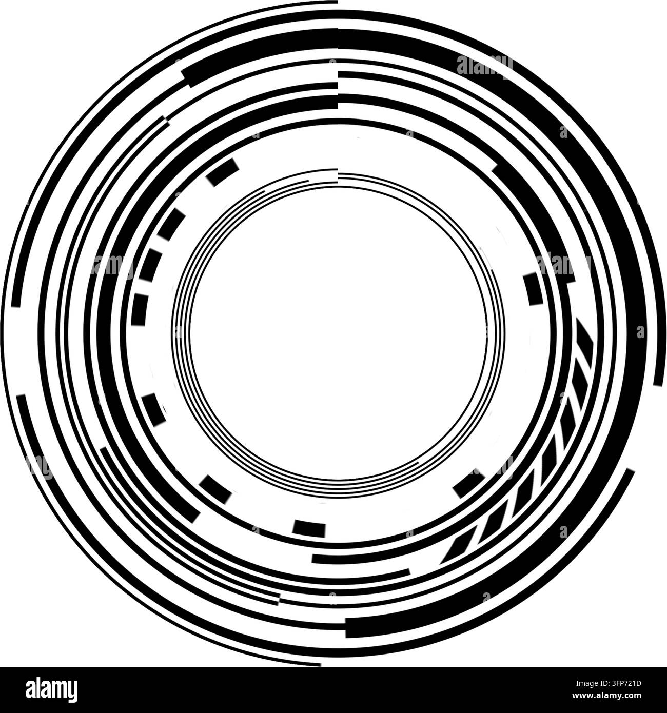 Anneau tech noir comme design graphique Banque D'Images