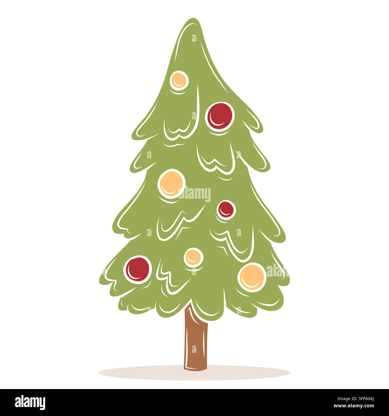 Illustration vectorielle d'un sapin de Noël décoré Illustration de Vecteur