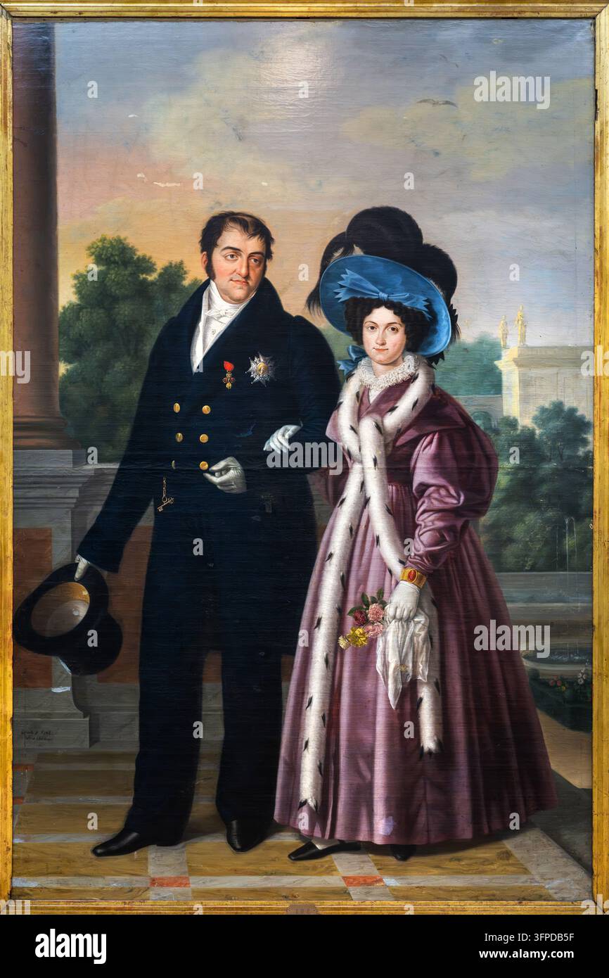 Fernando VII et María Cristina, 1832, Luis de La Cruz y Ríos (Puerto de la Cruz, Tenerife, 1776 - Antequera, Málaga, 1853), Museo de Bellas Artes de Banque D'Images