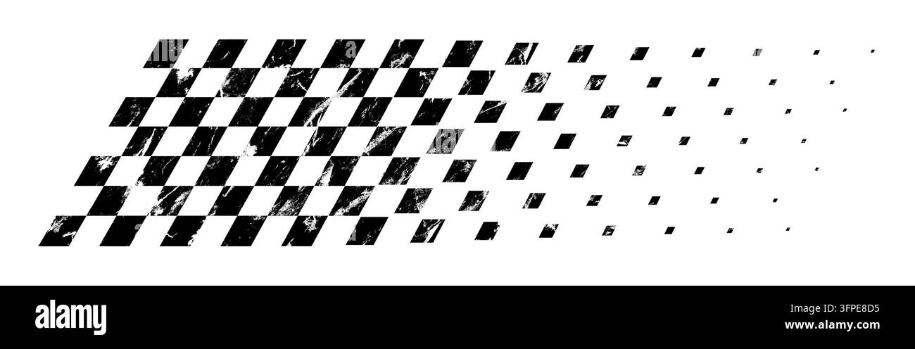 Design de drapeau de course à vitesse à carreaux avec illustration vectorielle classique à carrés noirs et blancs. Illustration de Vecteur