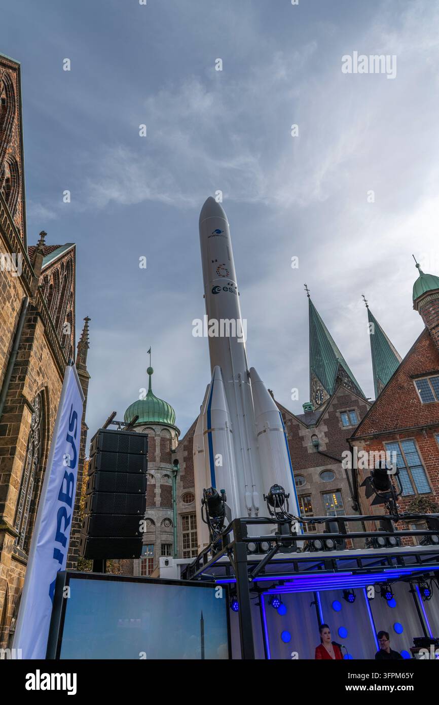 Ville hanséatique de Brême en tant qu'organisateur du Festival des Citoyens pour l'Unité, le 03 octobre 2026, fusée lanceuse européenne Ariane, Agence Spatiale Européenne Banque D'Images