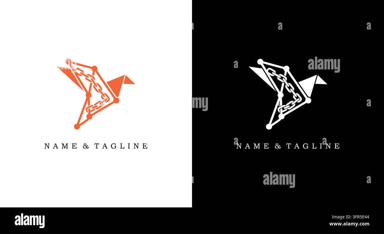 Design de logo oiseau en papier origami avec constellations géométriques pour créatifs Illustration de Vecteur