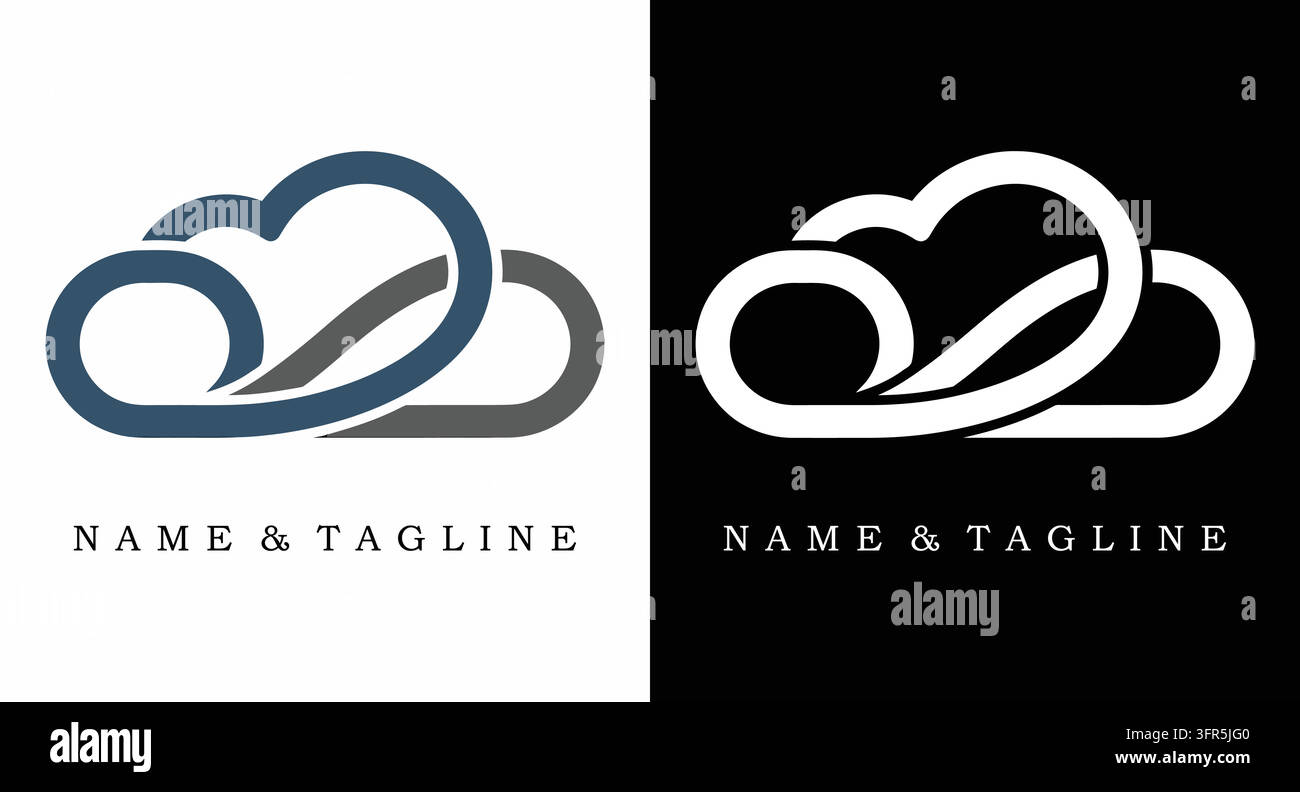 Logo créatif en forme de nuage en cœur pour les services de communication ou de relation Illustration de Vecteur