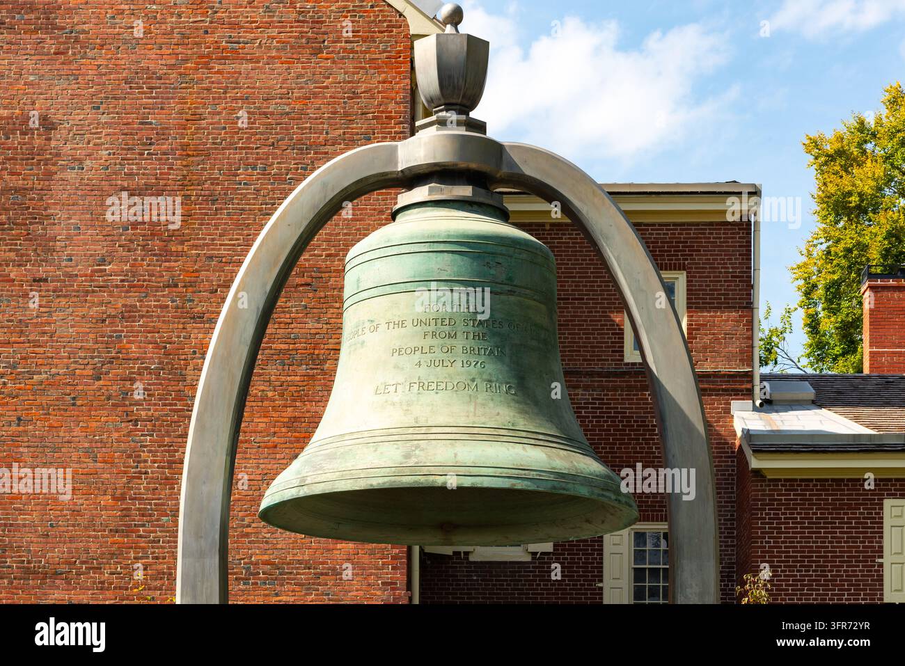 La cloche du Bicentenaire au Independence National Historical Park, dédiée le 6 juillet 1976 par la reine Élisabeth II à Philadelphie, Pennsylvanie, États-Unis Banque D'Images