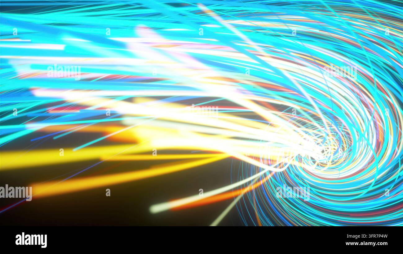 Lignes en spirale colorées. Rendu 3D généré par ordinateur Banque D'Images