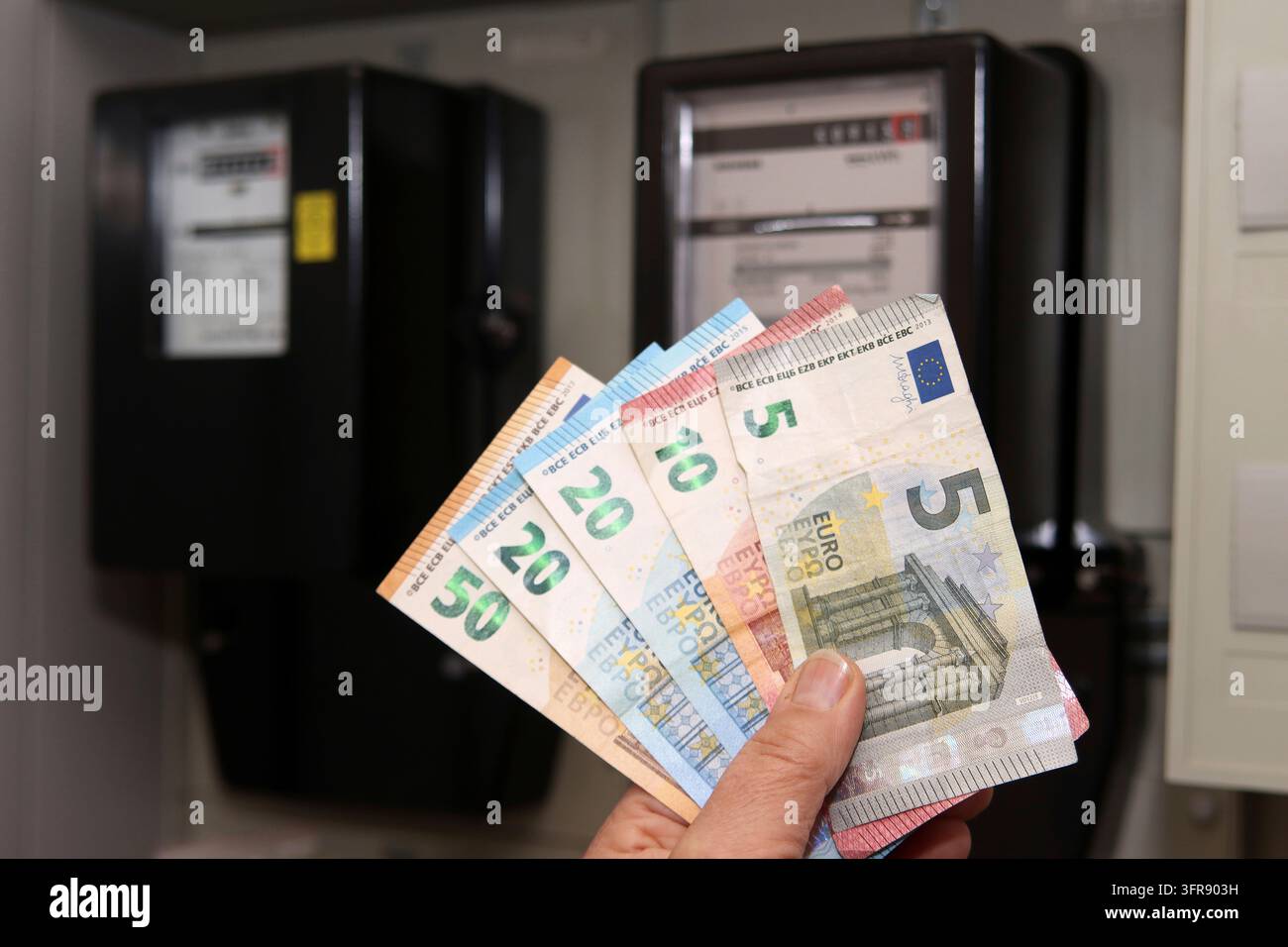 Hausse des prix de l'électricité Banque D'Images