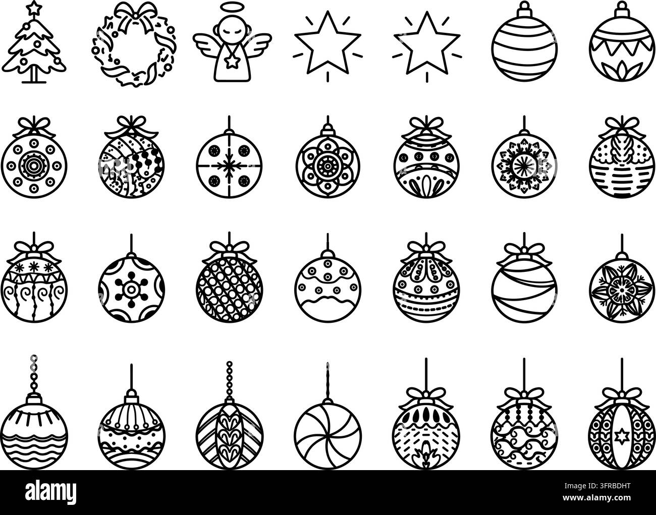 Collection ultime d'icônes de silhouettes de vacances saisonnières et de récolte Illustration de Vecteur