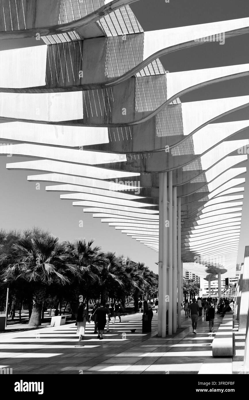Promenade portuaire de Malaga Banque D'Images