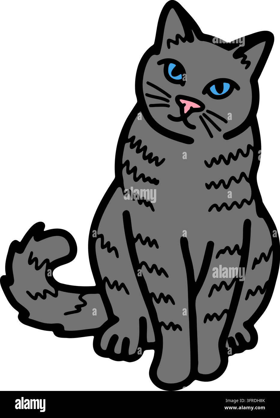 Illustration d'un chat gris debout Illustration de Vecteur