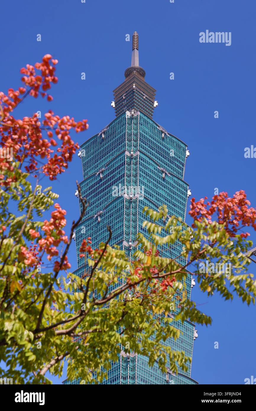 Bâtiment Taipei 101 dans le district de Xinyi, Taipei, Taiwan ROC Banque D'Images