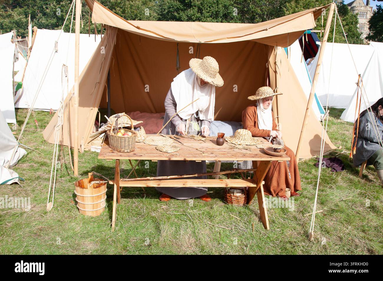 camp d-bagages reconstitution de la bataille de Hastings reconstitution Banque D'Images