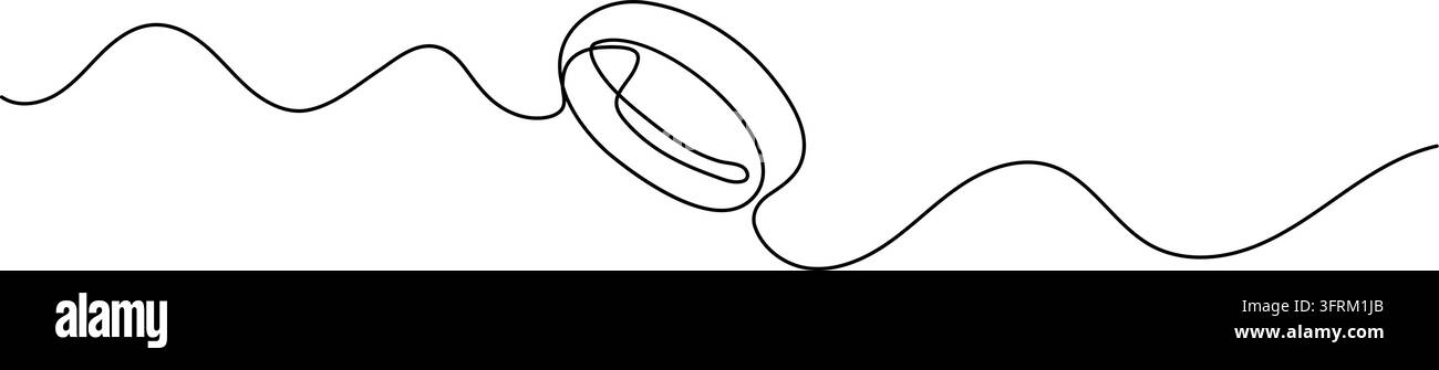 Dessin continu en une seule ligne d'une alliance sur fond blanc Illustration de Vecteur