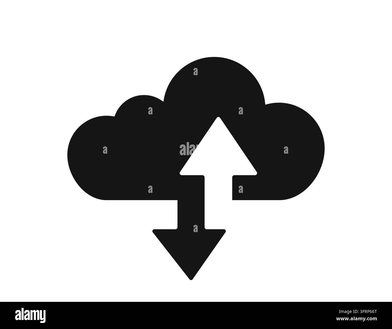 Icône vectorielle flèche nu sur fond blanc isolé. Base de données de service cloud. Technologie cloud. Concept d'hébergement web. Conception de cloud computing. EPS 10 Banque D'Images