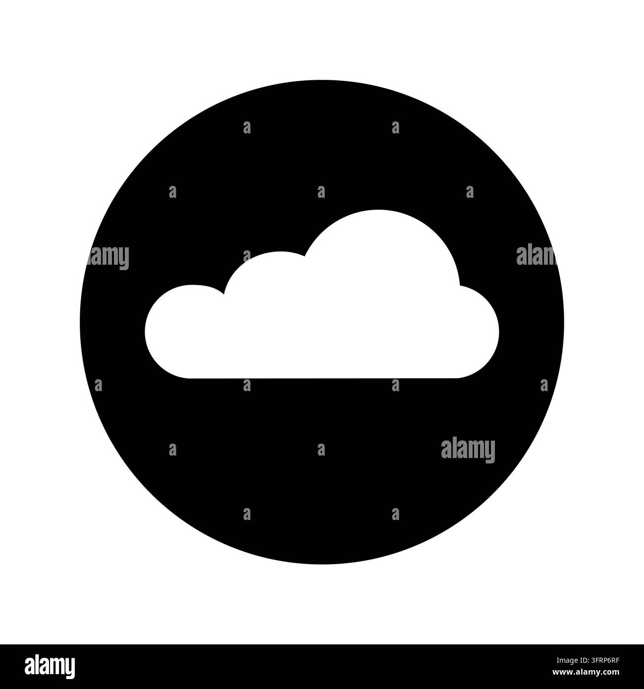 Icône vectorielle du nuage. Fond noir. Nuage blanc. Symbole météorologique. Symbole Nuage. Bouton Nuage. Conception plate. EPS 10 Banque D'Images