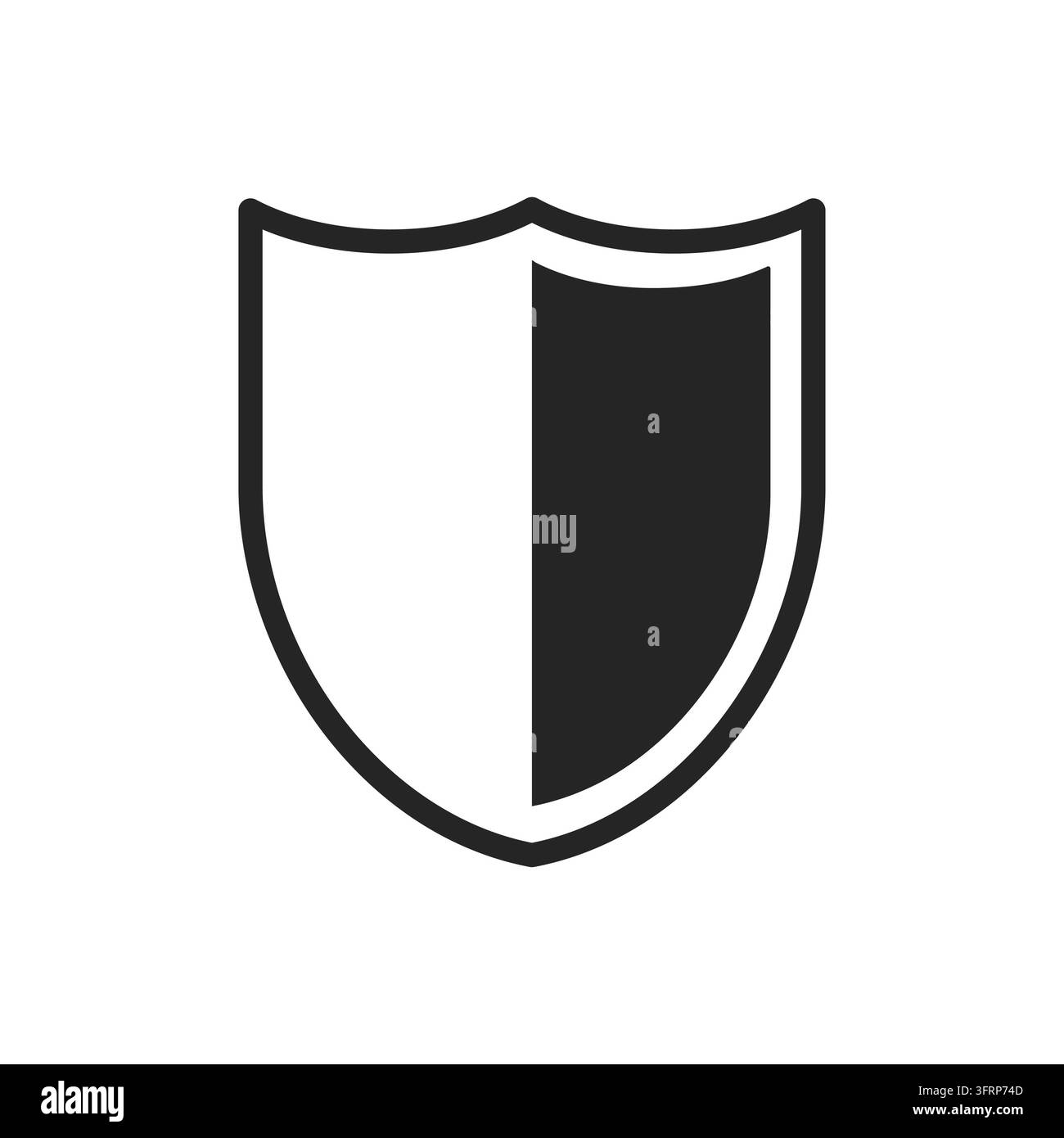 Symbole vectoriel de bouclier isolé. Signe de sécurité ou de sûreté. Symbole de défense Internet. Icône de sécurité des technologies Web. EPS 10 Banque D'Images