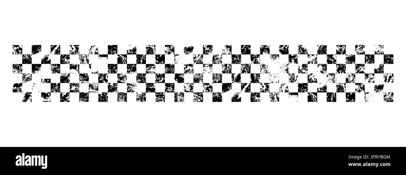 Motif de drapeau de course avec des rayures à damier audacieuses, texture de bruit grunge, illustration vectorielle de fond. Illustration de Vecteur