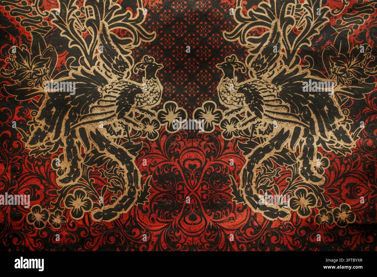 Fond texturé avec motif traditionnel de tissu batik indonésien Banque D'Images