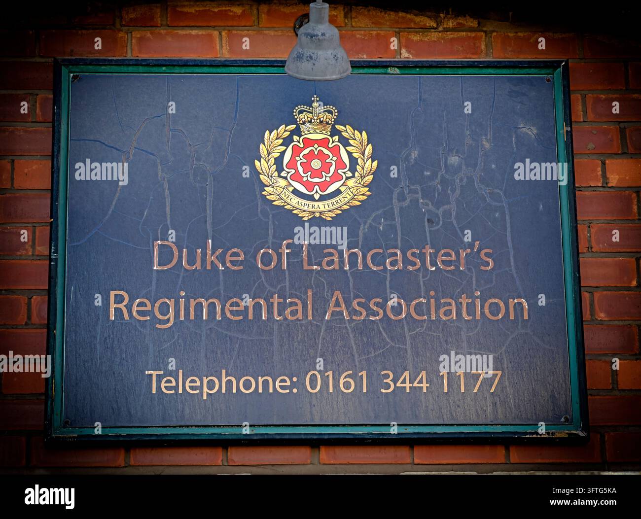 Panneau de l'Association régimentaire du Duc de Lancastre à Ashton-under-Lyne Banque D'Images