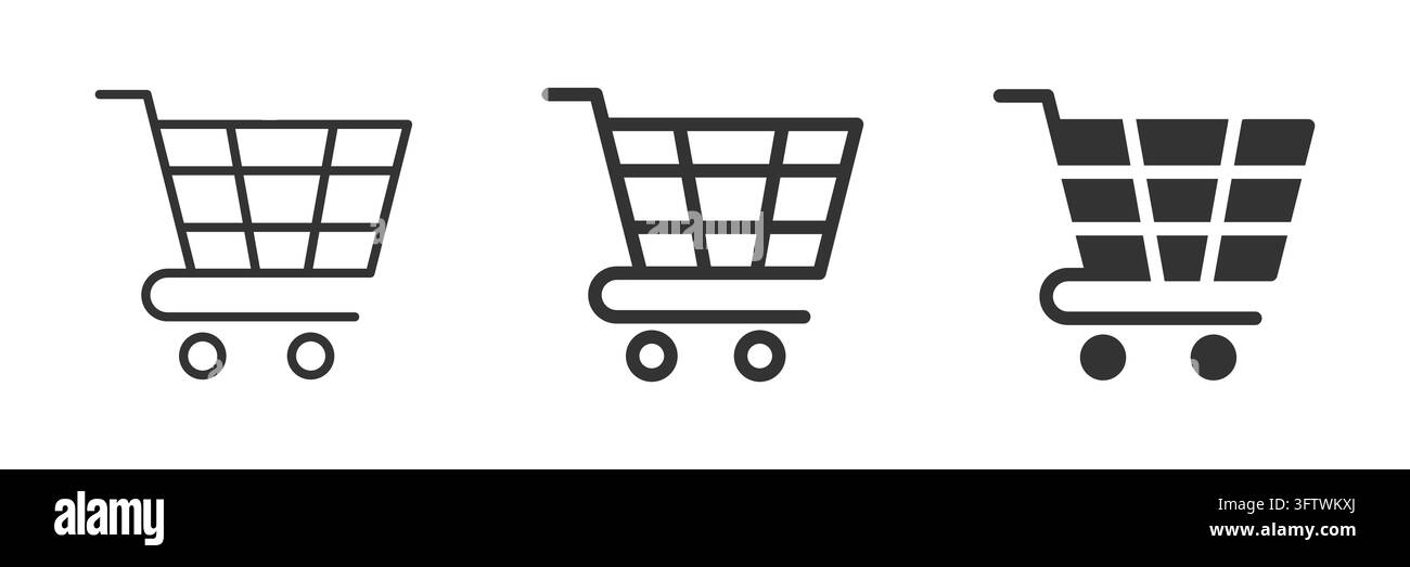 Ligne de panier et ensemble de glyphes. Panneau d'achat ou de commande. Illustration vectorielle Illustration de Vecteur