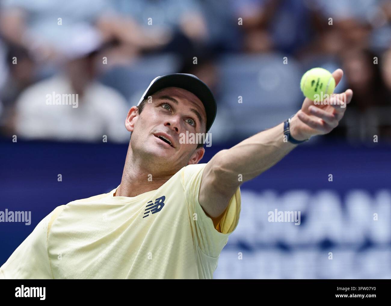 Joueur de tennis américain Tommy Paul en action lors des US Open Championships 2026, USTA Billie Jean King National Tennis Center, Flushing Meadows, New Y Banque D'Images